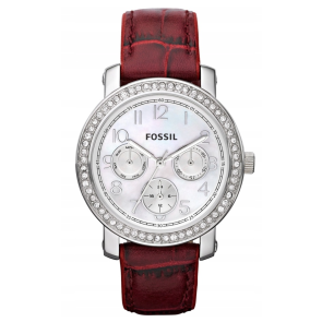 Pasek do zegarka Fossil ES2981 Skórzany Czerwony 18mm